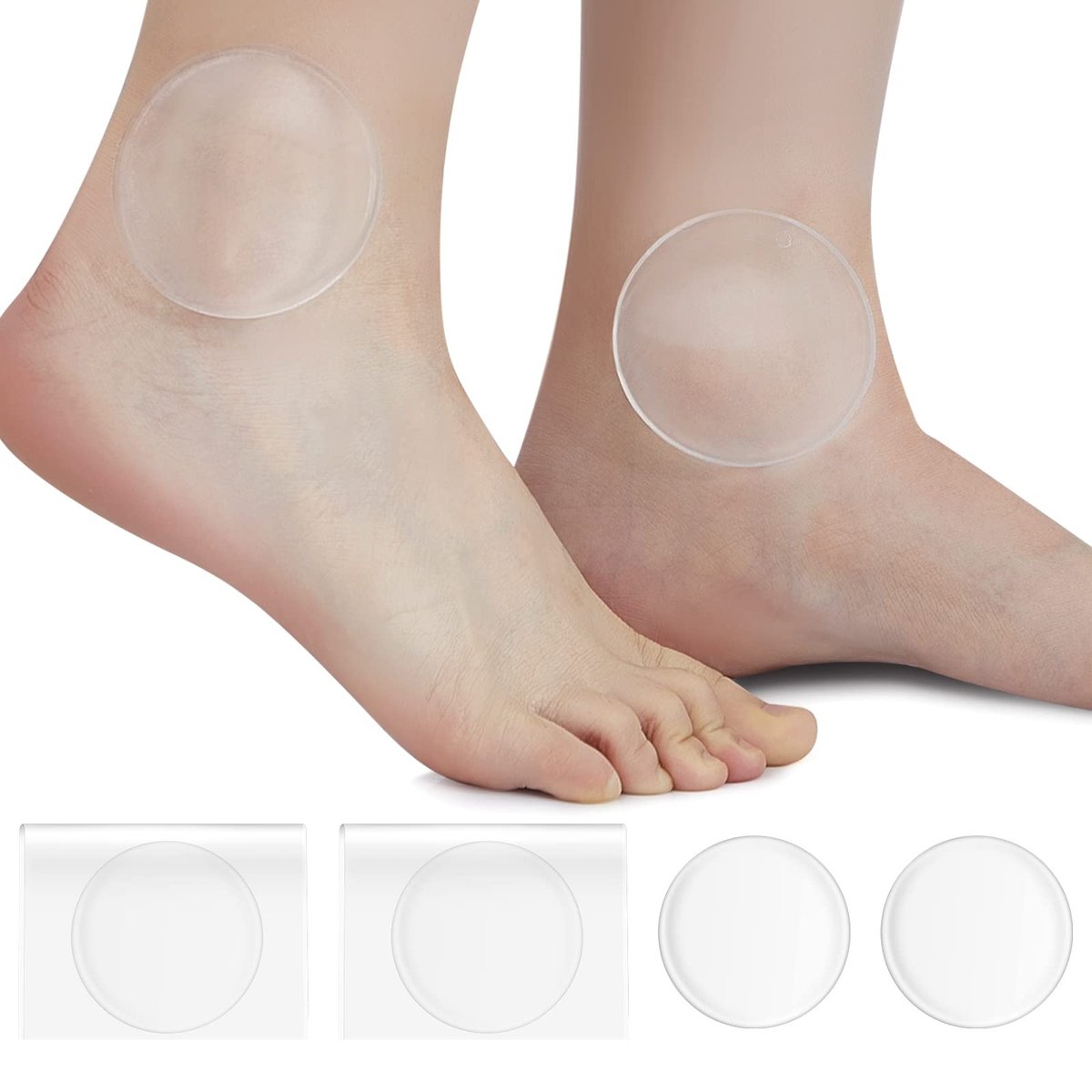 Sotiff 4er-Pack Hockey-Knöchel-Gel-Pads, Skate-Knöchel-Gel-Scheiben, Schutz für Stiefel, Schlittschuhzubehör für Eislaufen, Reiten, Skifahren, 6,3 cm (rund)