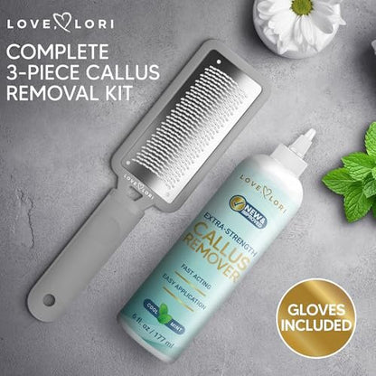 Fuß-Hornhautentferner-Set – Fußfeile & Hornhaut-Gel, Peeling für abgestorbene Haut, 177 ml