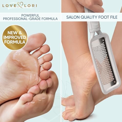 Fuß-Hornhautentferner-Set – Fußfeile & Hornhaut-Gel, Peeling für abgestorbene Haut, 177 ml