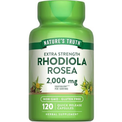Nature's Truth Rhodiola Rosea | 120 Kapseln | Nicht-GVO & glutenfreies Extraktpräparat