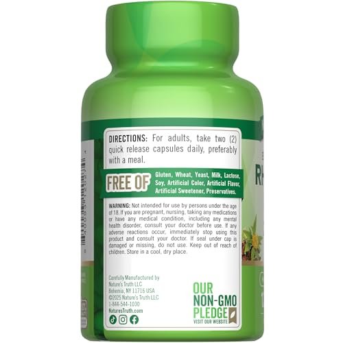 Nature's Truth Rhodiola Rosea | 120 Kapseln | Nicht-GVO & glutenfreies Extraktpräparat