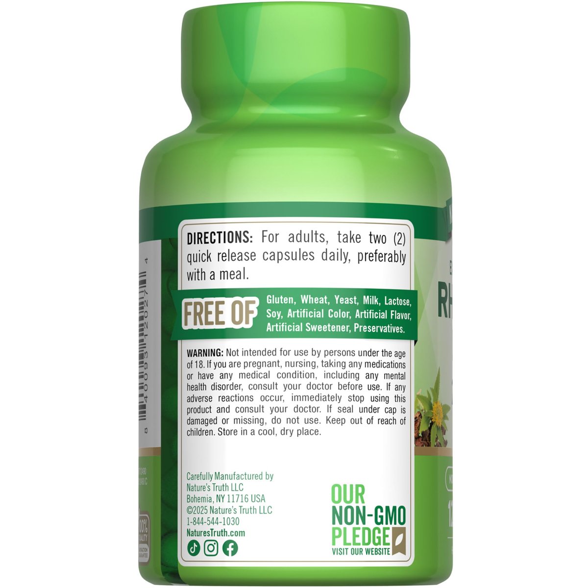 Nature's Truth Rhodiola Rosea | 120 Kapseln | Nicht-GVO & glutenfreies Extraktpräparat