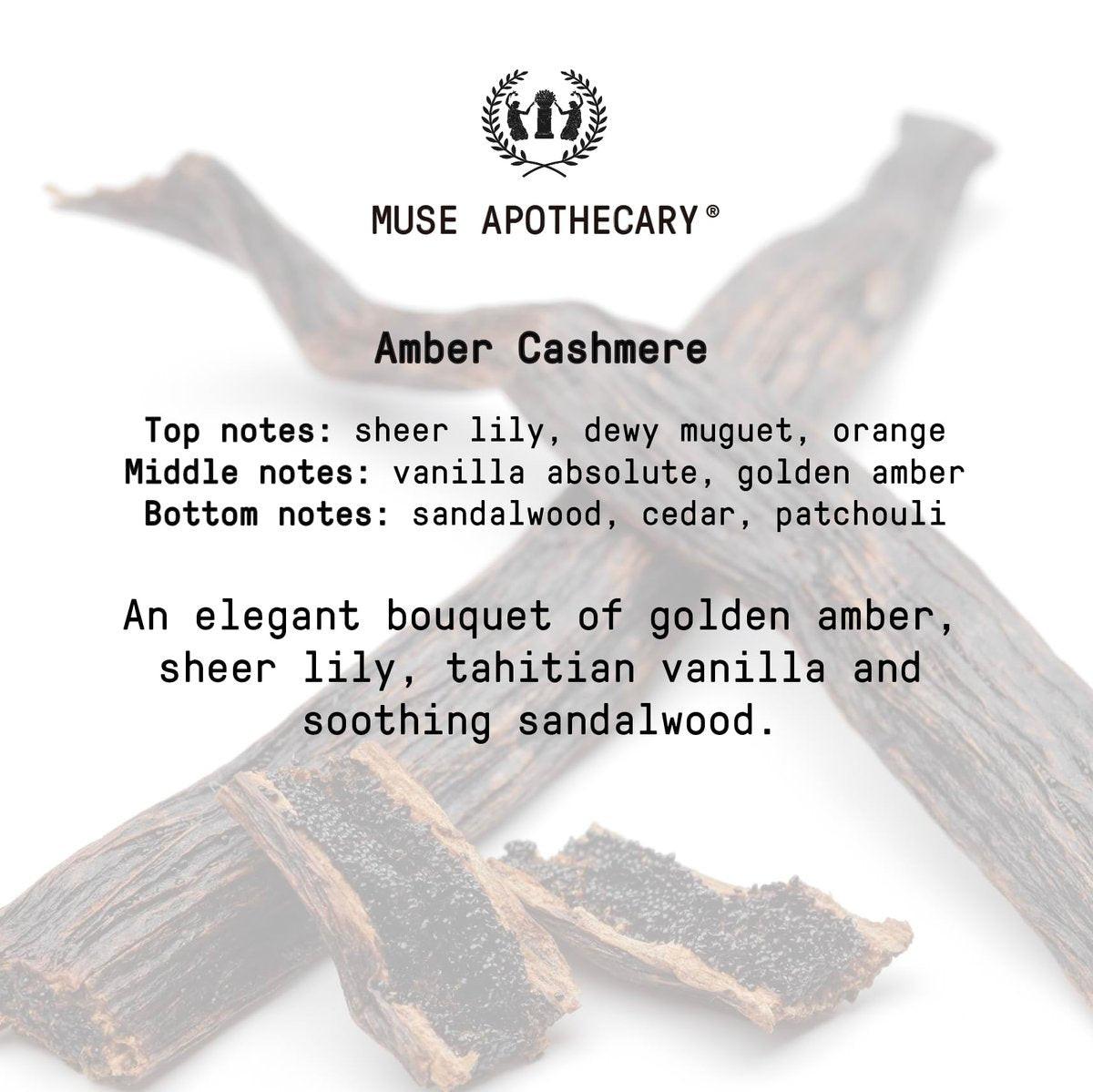 Muse Apothecary Linen Ritual - Aromatischer, beruhigender und entspannender Leinenspray, Wäsche- und Stoffspray - mit ätherischen Aromatherapie-Ölen - 237 ml, Amber Cashmere