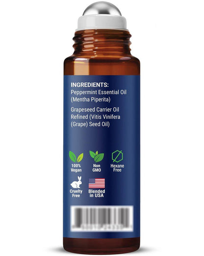 Pfefferminz Ätherisches Öl Roll-On 10 ml – Reine, natürliche & vorverdünnte Mischung mit frischem Minzaroma – Roller für Aromatherapie & Kopfschmerzlinderung – Nexon Botanics