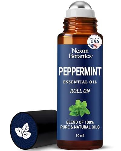 Pfefferminz Ätherisches Öl Roll-On 10 ml – Reine, natürliche & vorverdünnte Mischung mit frischem Minzaroma – Roller für Aromatherapie & Kopfschmerzlinderung – Nexon Botanics