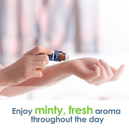 Pfefferminz Ätherisches Öl Roll-On 10 ml – Reine, natürliche & vorverdünnte Mischung mit frischem Minzaroma – Roller für Aromatherapie & Kopfschmerzlinderung – Nexon Botanics