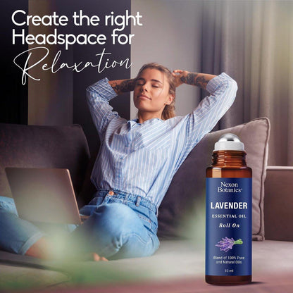 Lavendel Ätherisches Öl Roll-On 10 ml – Reine & natürliche Mischung, vorverdünnter Roller für Ruhe, Entspannung & Hautpflege – Nexon Botanics