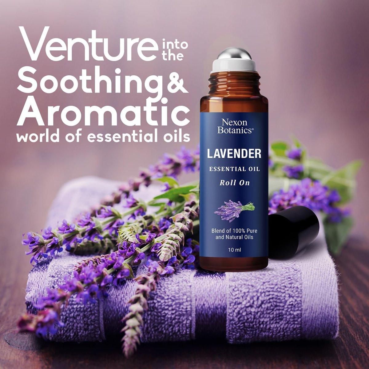 Lavendel Ätherisches Öl Roll-On 10 ml – Reine & natürliche Mischung, vorverdünnter Roller für Ruhe, Entspannung & Hautpflege – Nexon Botanics