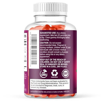 Apfelessig Gummibärchen 1000mg pro Portion – Zuckerfrei, Max Stärke ACV Gummis, Vitamin B12 unterstützt Stoffwechsel & Energie, Keto-freundlich, Vegan, 120 Gummis