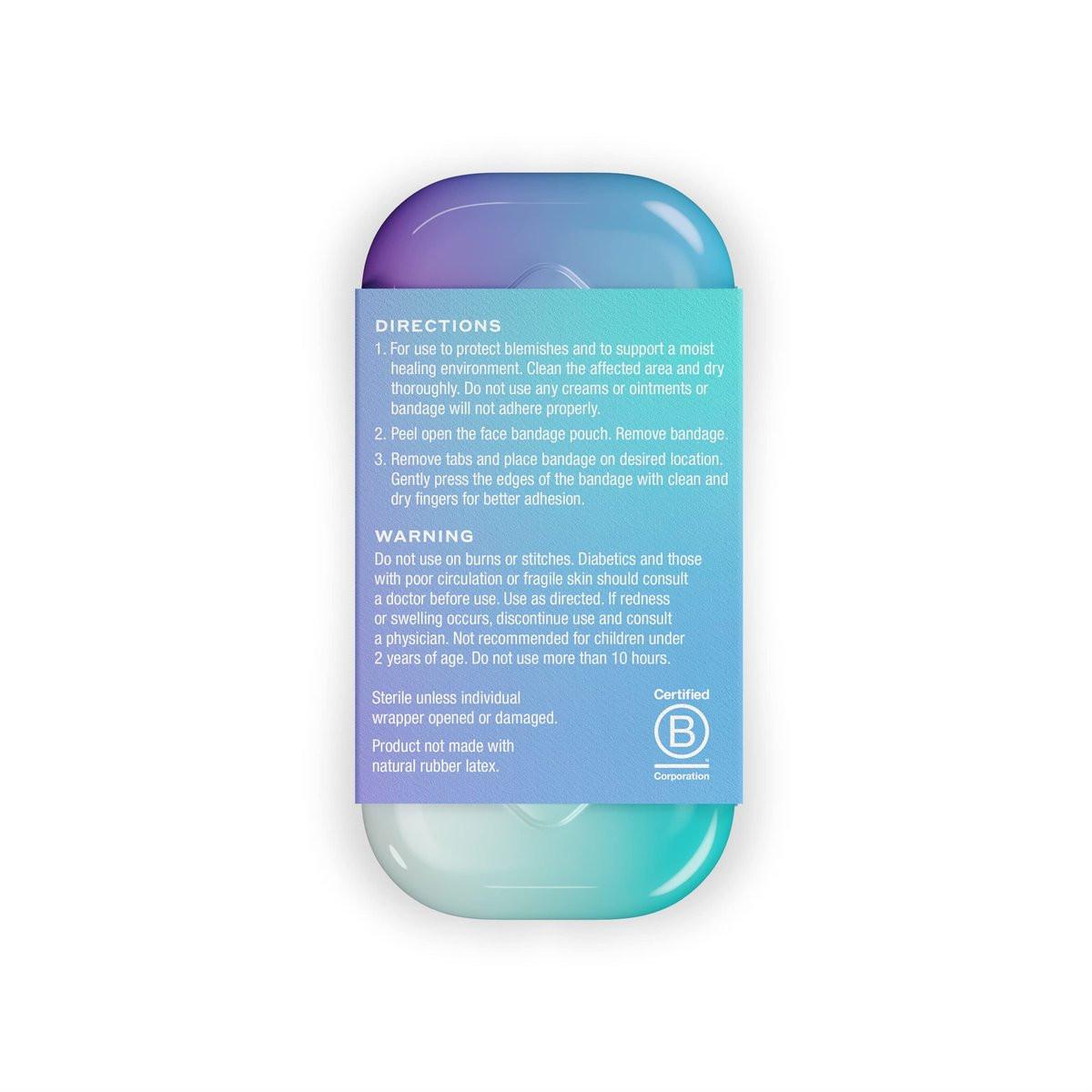 Welly Bandagen - Biggie Face Savers, Hydrokolloid-Akne-Pflaster, haftend, große Patch-Form für Kinn, Nase und Stirn, transparent - 8 Stück
