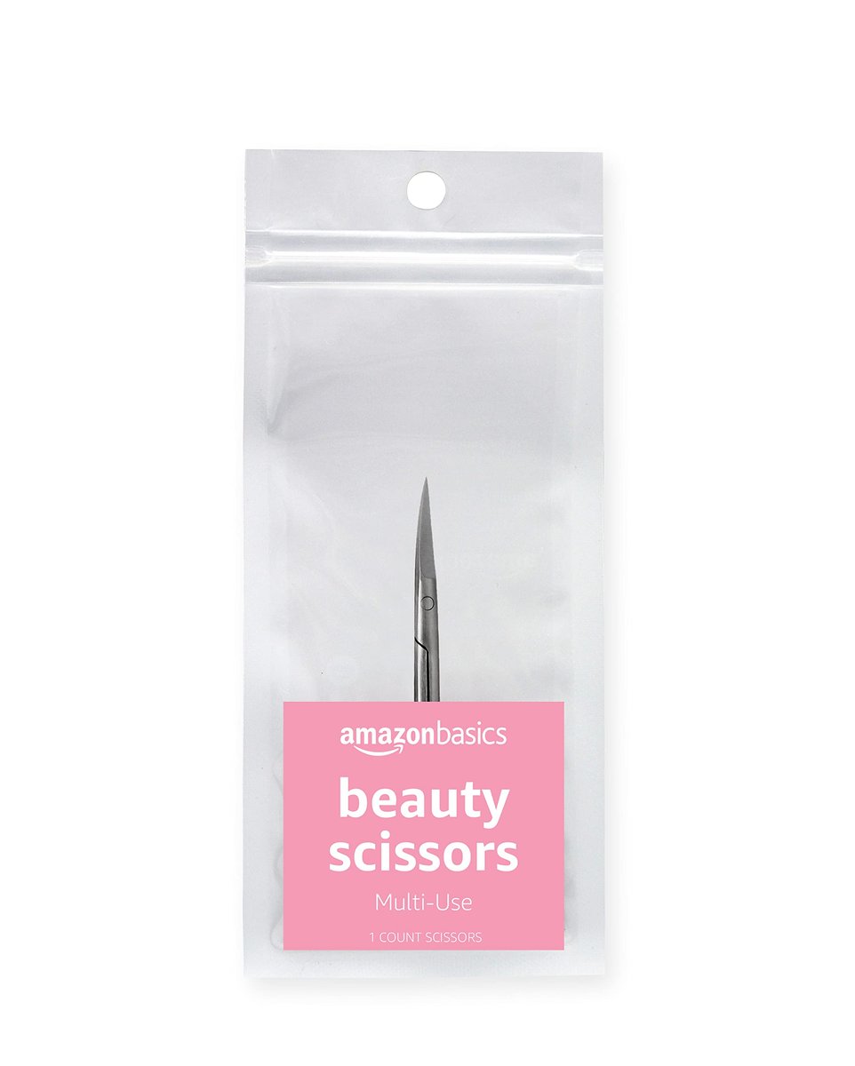 Professionelle Beauty-Schere aus Edelstahl, gebogene Präzisionsschere für Nagelhaut & mehr – Silber