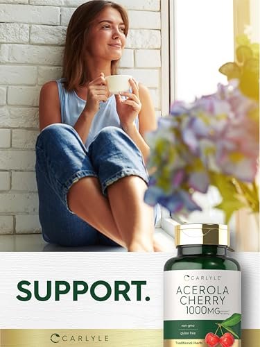 Carlyle Acerola Kirsch Kapseln | 150 Stück | Non-GMO & Glutenfrei | Acerola Beeren Extrakt