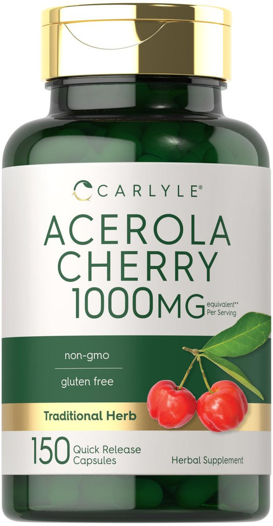 Carlyle Acerola Kirsch Kapseln | 150 Stück | Non-GMO & Glutenfrei | Acerola Beeren Extrakt