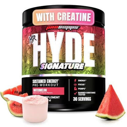 ProSupps Mr. Hyde Signature Pre Workout Pulver mit Kreatin, Beta-Alanin & Koffein – Leistung, Energie & Ausdauer – Reines Fitness- & Gym-Supplement für Männer & Frauen (Wassermelone, 30 Portionen)