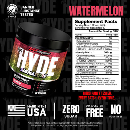 ProSupps Mr. Hyde Signature Pre Workout Pulver mit Kreatin, Beta-Alanin & Koffein – Leistung, Energie & Ausdauer – Reines Fitness- & Gym-Supplement für Männer & Frauen (Wassermelone, 30 Portionen)