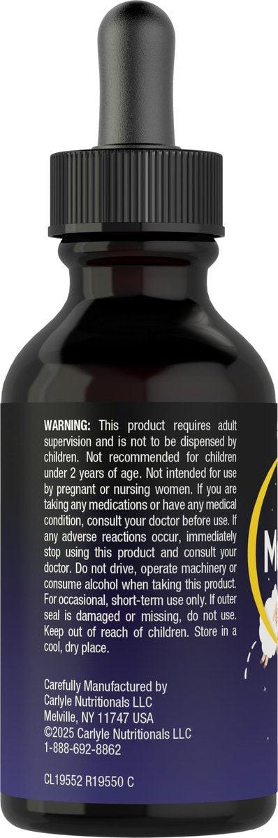 Carlyle Kinder Melatonin Liquid | 1 fl oz | Doppelpack | Fruchtgeschmack | Arzneimittelfreies Nahrungsergänzungsmittel für Kinder