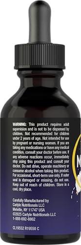 Carlyle Kinder Melatonin Liquid | 1 fl oz | Doppelpack | Fruchtgeschmack | Arzneimittelfreies Nahrungsergänzungsmittel für Kinder