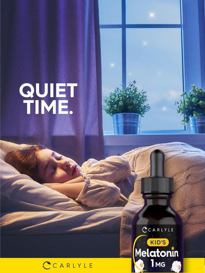 Carlyle Kinder Melatonin Liquid | 1 fl oz | Doppelpack | Fruchtgeschmack | Arzneimittelfreies Nahrungsergänzungsmittel für Kinder