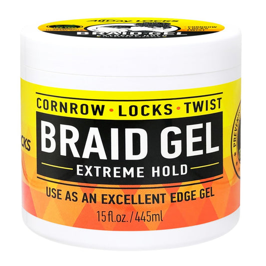 AllDay Locks Braid Gel Extreme Hold – Braiding Gel für Cornrows, Locks & Twists, feuchtigkeitsspendende Edge Control für Damen und Herren, natürliche Formel für extremen Halt – 425 g Glas