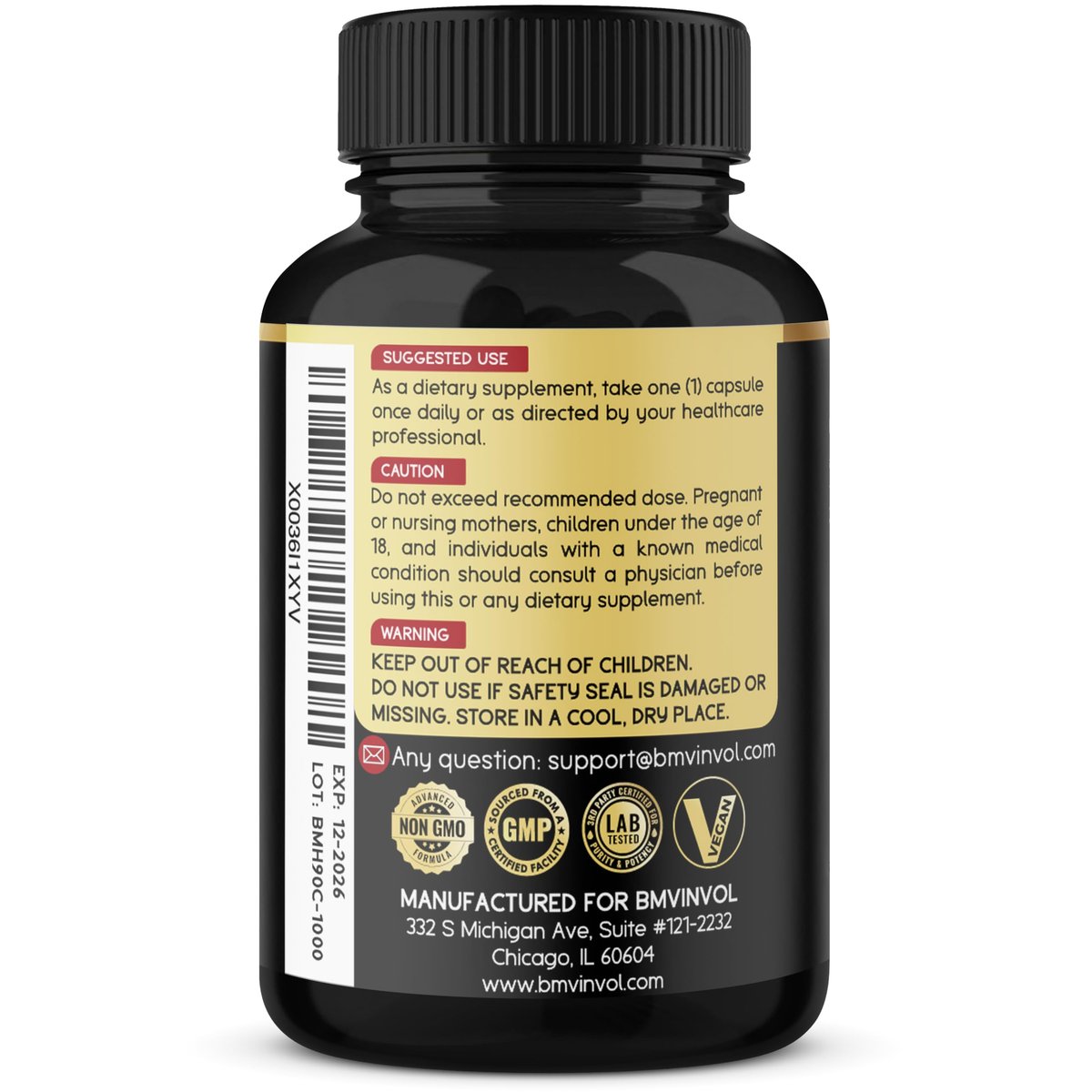 BMVINVOL Bockshornklee Kapseln mit Maca, Ginseng, Tribulus Terrestris, Ashwagandha, Schwarzem Pfeffer - 90 Kapseln für 3 Monate