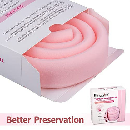 Ultrassist Zehenschlauch mit Überlappung, Medium, 7/8" Innendurchmesser, 36" Rolle, Schaumstoff-Zehenschutz für Blasen, Ballenzehen, Hühneraugen