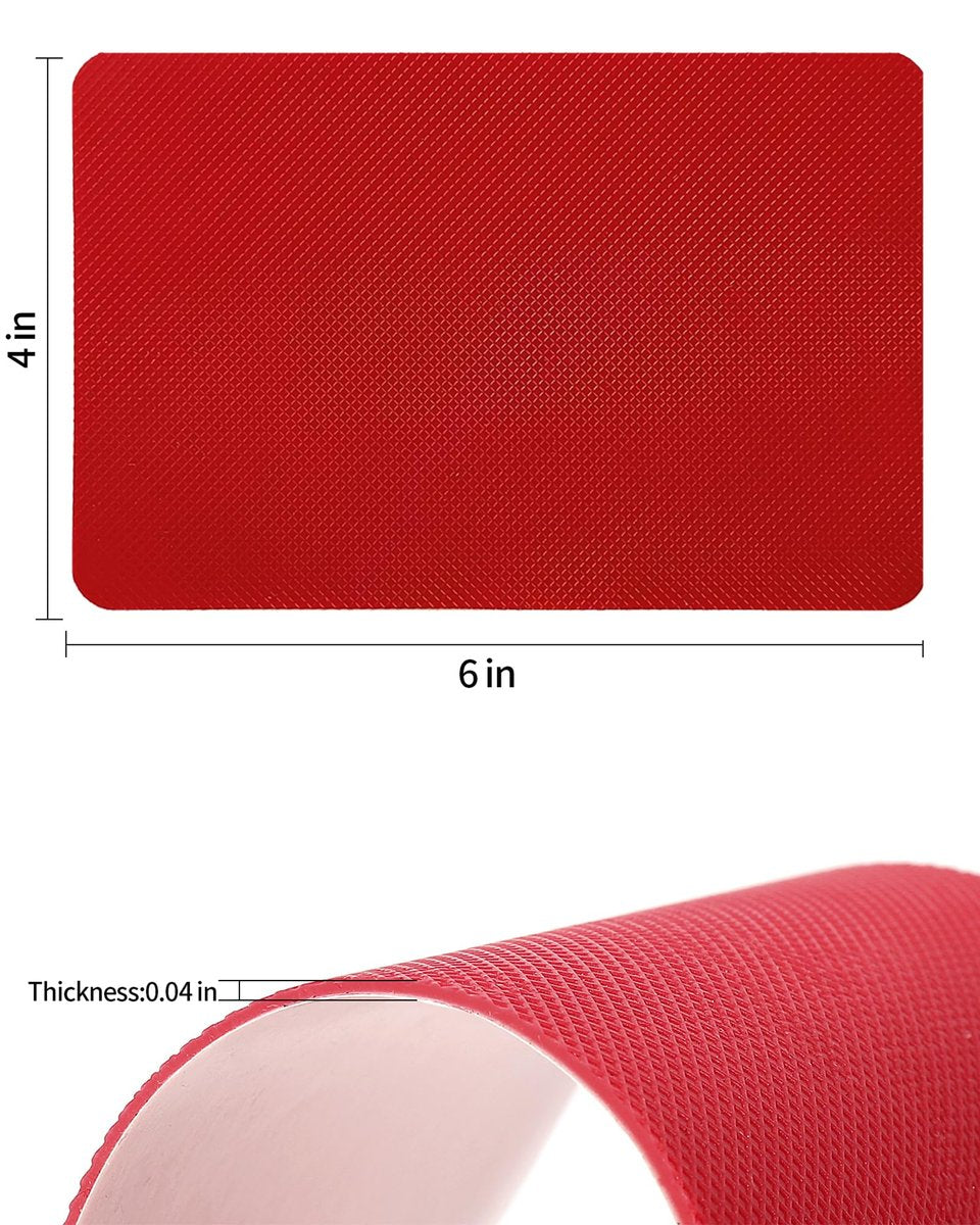 CZBYXA12 Rote Sohle Schuhsohlenschutz für Christian Louboutin Absätze – Rutschfeste Schuhgriffe, unsichtbarer roter Sohlenschutz (2 Paar 6"x4" zuschneidbar)
