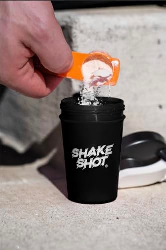 Shake Shot Mini Shaker Flasche 4oz Schwarz – Ideal für Pre-Workout, Creatin und kleine Portionen (Nicht für Protein) – Mit Clip & Shaker-Kugel