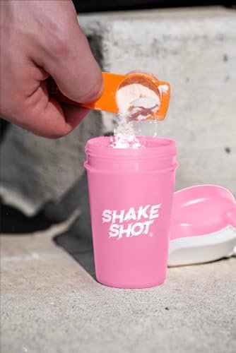 Shake Shot Mini Shaker Flasche Pink 4oz – Ideal für Pre-Workout, Kreatin und kleine Nahrungsergänzungsmittel (nicht für Protein) mit Clip und Shaker-Kugel