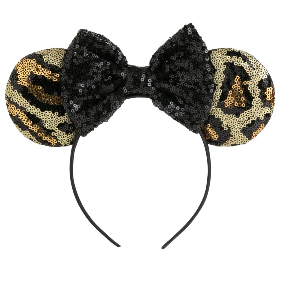 CHuangQi Mausohren Stirnband mit glänzender Schleife, doppelseitige Pailletten Glitzer Haarband, für Geburtstagsfeier & Veranstaltung (XC31)