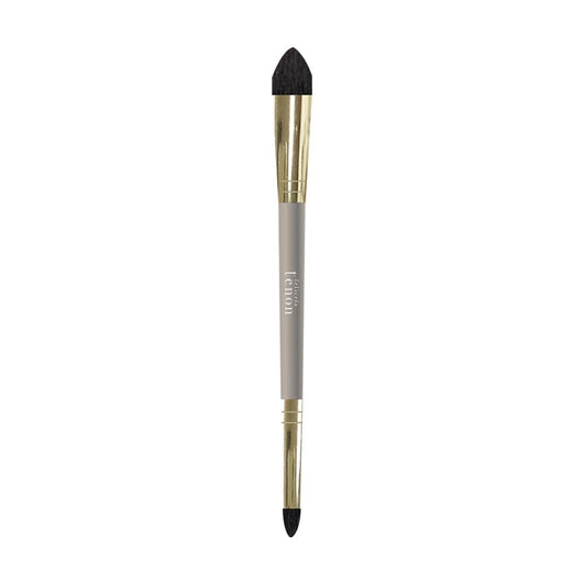 Doppelter Eyeshadow-Pinsel mit spitzer Spitze – Goldener Aluminium-Pinsel für präzises Lidschatten-Auftragen