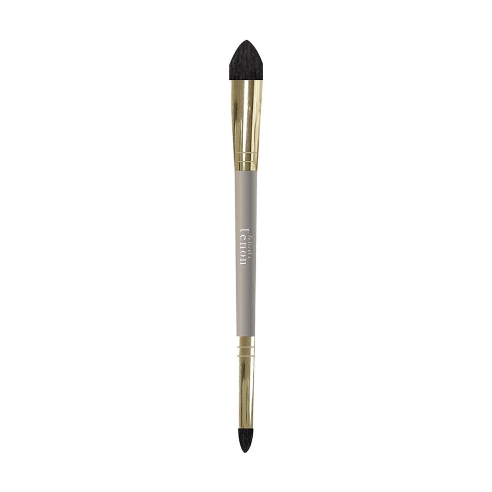 Doppelter Eyeshadow-Pinsel mit spitzer Spitze – Goldener Aluminium-Pinsel für präzises Lidschatten-Auftragen