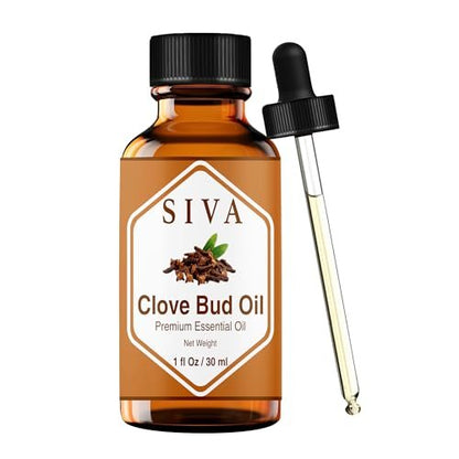 SIVA ORGANICS Bio Nelkenknospen-Öl - 30 ml – 100% reines Nelkenknospenöl für Diffuser, Gesicht, Hautpflege, Aromatherapie, Haarpflege, Kopfhaut und Körpermassage – mit Pipette