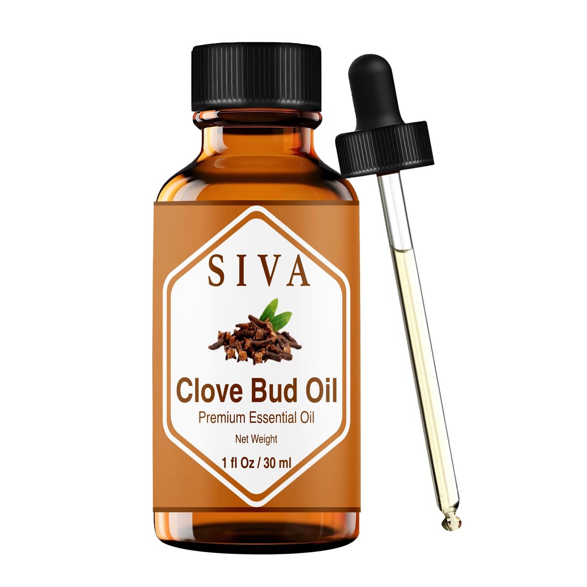 SIVA ORGANICS Bio Nelkenknospen-Öl - 30 ml – 100% reines Nelkenknospenöl für Diffuser, Gesicht, Hautpflege, Aromatherapie, Haarpflege, Kopfhaut und Körpermassage – mit Pipette