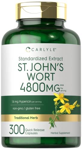 Carlyle Johanniskraut Kapseln | 300 Stück | Nicht-GVO & Glutenfrei | Standardisierter Extrakt
