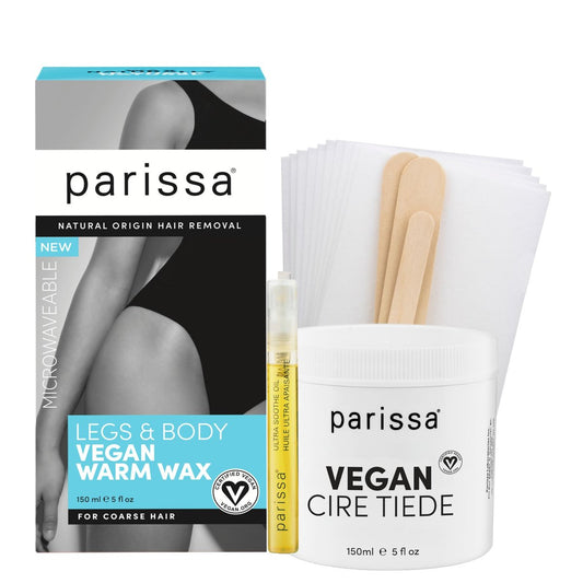 Parissa Microwavable Warm Wax Kit | Vegane, Salonqualität für grobes Haar an Beinen & Körper | 150 ml