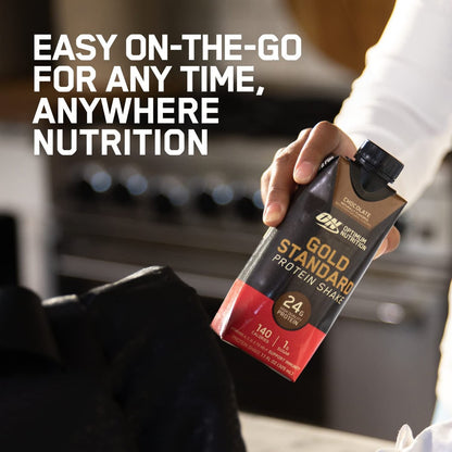 Optimum Nutrition Gold Standard Protein Shake – 24g Protein, trinkfertig, Vanille, 11 Fl Oz, 12er-Pack
