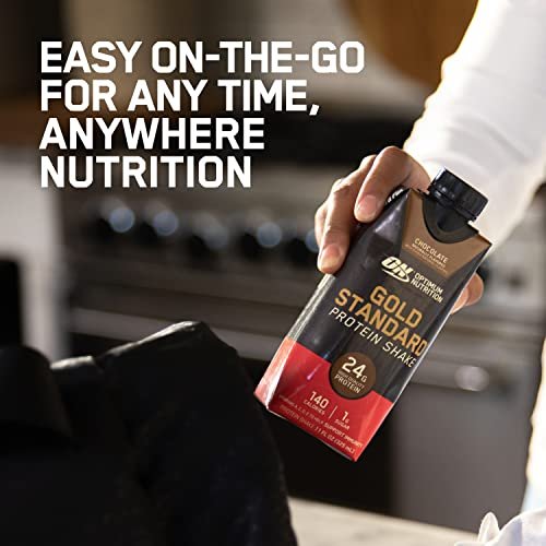 Optimum Nutrition Gold Standard Protein Shake – 24g Protein, trinkfertig, Vanille, 11 Fl Oz, 12er-Pack