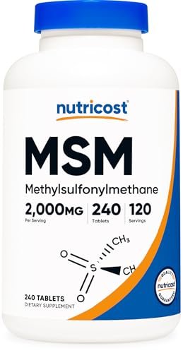 Nutricost MSM Tabletten (Methylsulfonylmethan) 2000mg pro Portion, 120 Portionen, 240 Tabletten - Non-GMO und Glutenfrei