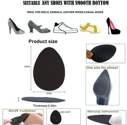 Rutschfeste Schuhpolster Sohle Schutz Aufkleber, Antirutsch-Schuhgriffe für High Heels (Schwarz 3 Paare)