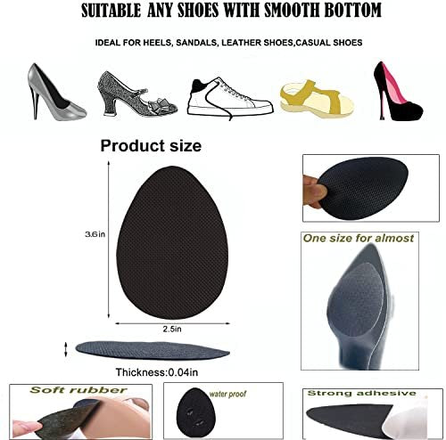 Rutschfeste Schuhpolster Sohle Schutz Aufkleber, Antirutsch-Schuhgriffe für High Heels (Schwarz 3 Paare)