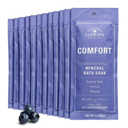 Village Naturals Therapy Comfort Konzentriertes Mineralbad Blueberry Citrus 2 oz (Packung mit 12)
