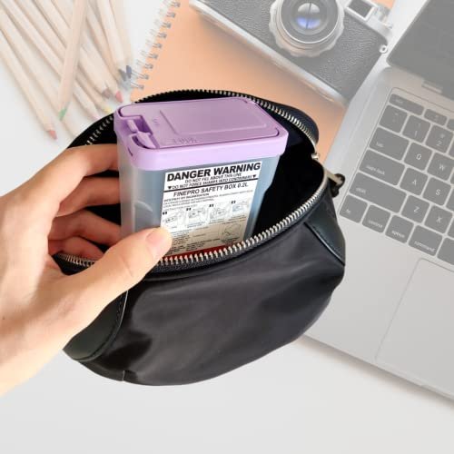 FINEPRO 0,2L Tragbarer Nadel-Entsorgungsbehälter für Diabetes-Pflege (Lila+Transparent, 1 Stück)