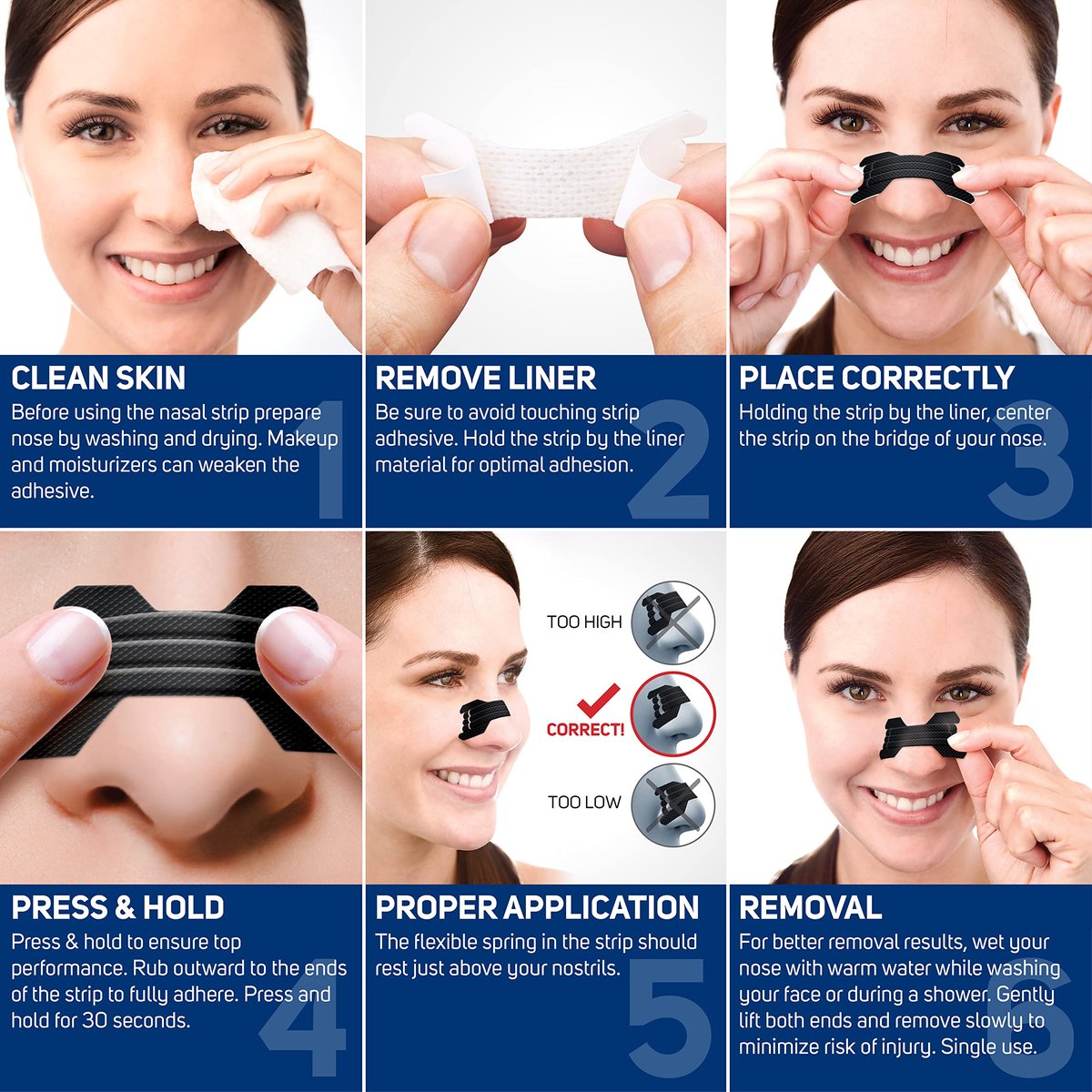Clear Passage Extra Strength Nasal Strips 50 Stück, Nasendilatatoren für Männer & Frauen, gegen Schnarchen, sofortige Verstopfungslinderung bei Erkältung & Allergie, verbessert Schlaf, bessere Leistung, für Tag & Nacht, Schwarz