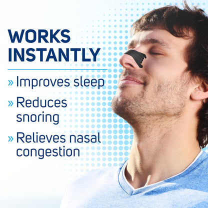 Clear Passage Extra Strength Nasal Strips 50 Stück, Nasendilatatoren für Männer & Frauen, gegen Schnarchen, sofortige Verstopfungslinderung bei Erkältung & Allergie, verbessert Schlaf, bessere Leistung, für Tag & Nacht, Schwarz