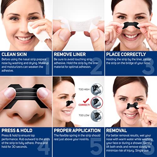 Clear Passage Extra Strength Nasal Strips 50 Stück, Nasendilatatoren für Männer & Frauen, gegen Schnarchen, sofortige Verstopfungslinderung bei Erkältung & Allergie, verbessert Schlaf, bessere Leistung, für Tag & Nacht, Schwarz