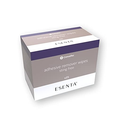 ConvaTec ESENTA Haftentferner-Tücher für Stoma- und Wundversorgung, alkoholfrei, silikonbasiert, 25 Tücher (1 Packung)