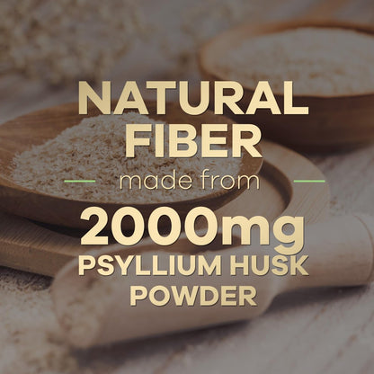 Psyllium Husk Kapseln - Extra starke 2000 mg pro Portion - Ballaststoffergänzung für tägliche Verdauung und Regelmäßigkeit - Natürliche Psylliumfasern - Hergestellt in den USA - 120 Kapseln