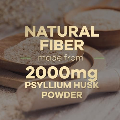 Psyllium Husk Kapseln - Extra starke 2000 mg pro Portion - Ballaststoffergänzung für tägliche Verdauung und Regelmäßigkeit - Natürliche Psylliumfasern - Hergestellt in den USA - 120 Kapseln