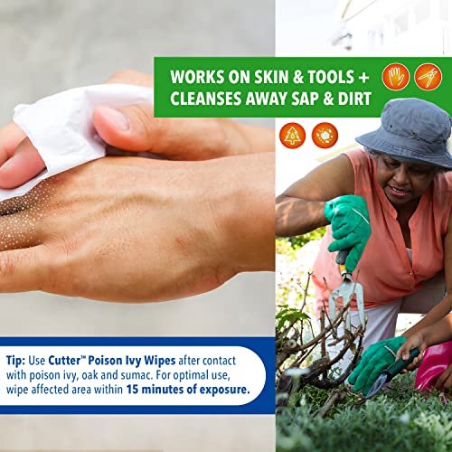 Cutter Poison Ivy Wipes – Unterwegs-Reinigung gegen Giftefeu, Gifteiche und Giftsumach, 12 Tücher