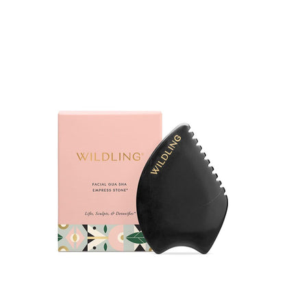 WILDLING Empress Stone Gua Sha Gesichtsstein – Patentiertes Design aus 100 % authentischem Bian-Stein zur Gesichtsstraffung, Modellierung und Verjüngung